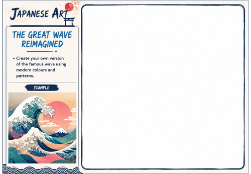 Japanese Art Drawing Challenge | The Great Wave Reimagined | KS3 Art Cover Lesson | Hokusai Inspired