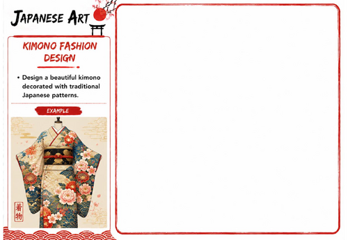 Japanese Art Drawing Challenge | Kimono Fashion Design | KS3 Art Textile Worksheet
