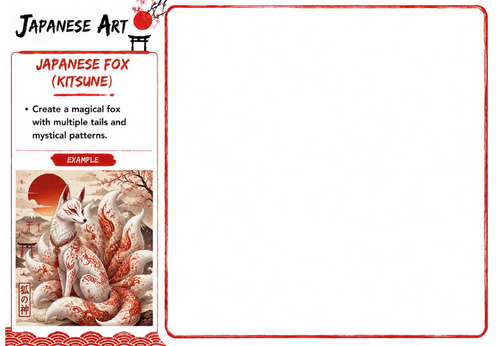 Japanese Art Drawing Challenge | Japanese Fox (Kitsune) | KS3 Mythology Art Worksheet