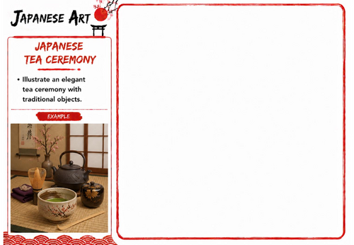 Japanese Art Drawing Challenge | Japanese Tea Ceremony | KS3 Cultural Art Worksheet