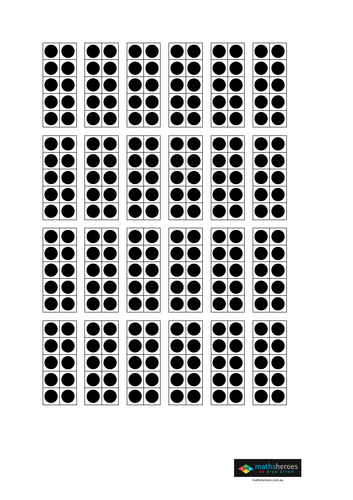 Subitising cards student friendly size (ones, tens & hundreds)