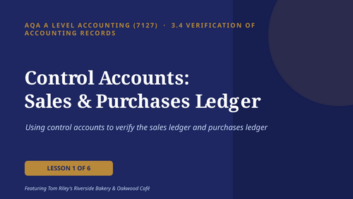 AQA A level Accountancy Control accounts