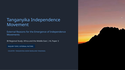 IB History HL Africa: Tanganyika Independence Movement - External Reasons