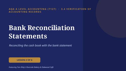 AQA A-level accountancy Bank Reconciliation Statements