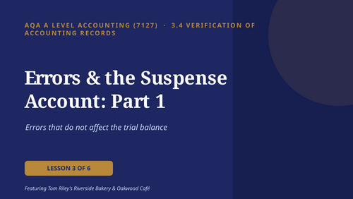 AQA A-level Accountancy Errors & the Suspense Account