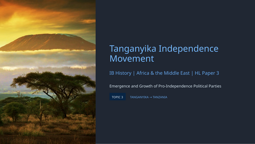 IB History HL Africa: Tanganyika Independence Movement - Political Parties