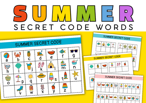 Summer Secret Code Activities – Fun Decode the Picture Worksheets