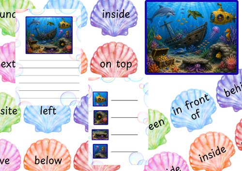 Under the sea prepositions- Maths-continuous provision -Year 1-Year 2