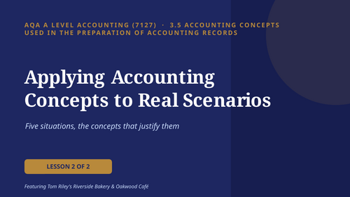 AQA A-level accountancy Accounting concepts lesson 2