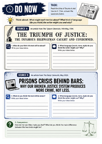 GCSE English Language Paper 2: Crime and Punishment Reading Assessment & Exam Skills Pack