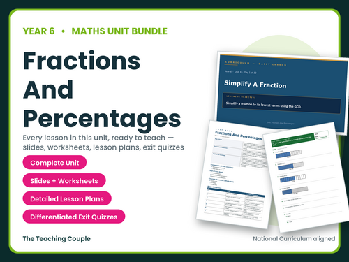 Year 6 Fractions | Complete Maths Unit | 12 Lessons + Answers | KS2