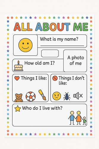All About Me Sheet