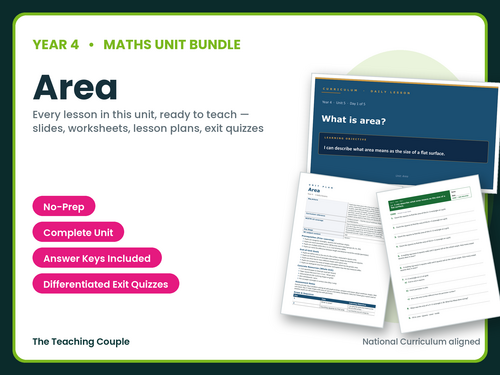 Year 4 Area | Complete Maths Unit | 5 Lessons + Answers | KS2