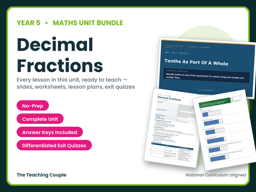 Year 5 Decimal Fractions | Complete Maths Unit | 12 Lessons + Answers | KS2
