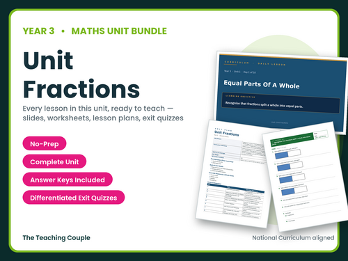 Year 3 Unit Fractions | Complete Maths Unit | 10 Lessons + Answers | KS2