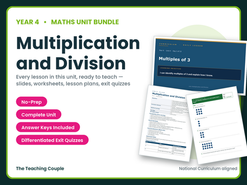 Year 4 Mult Divide | Complete Maths Unit | 13 Lessons + Answers | KS2