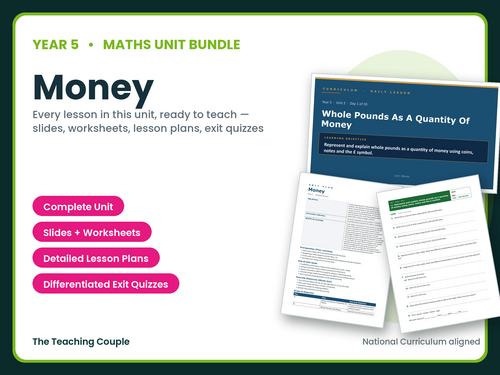 Year 5 Money | Complete Maths Unit | 10 Lessons + Answers | KS2