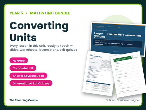 Year 5 Converting Units | Complete Maths Unit | 9 Lessons + Answers | KS2