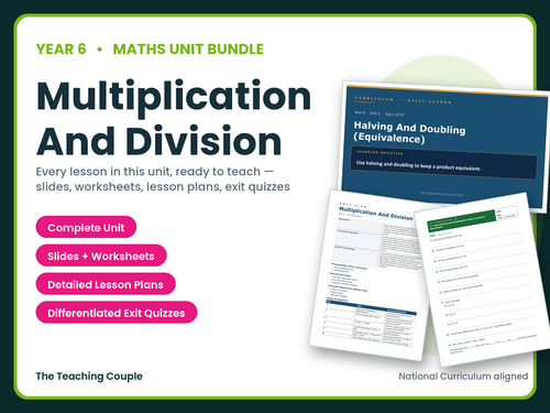 Year 6 Multiplication and Division | Maths Unit | 12 Lessons | KS2