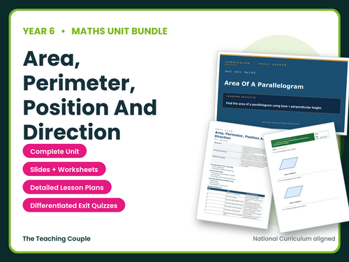 Year 6 Area, Perimeter, Position and Direction | Maths Unit | 8 Lessons | KS2