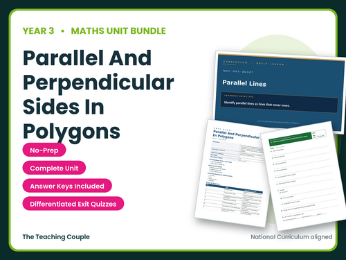 Year 3 Parallel and Perpendicular Sides In Polygons | Maths Unit | 7 Lessons