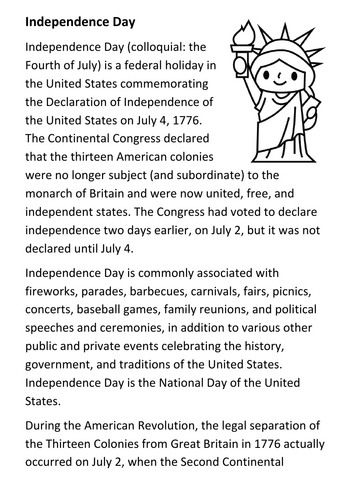 Independence Day Handout