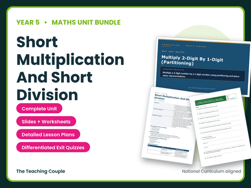 Year 5 Short Multiplication and Short Division | Maths Unit | 12 Lessons | KS2