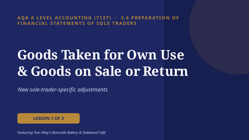 AQA A-level accountancy Sole traders lesson 1