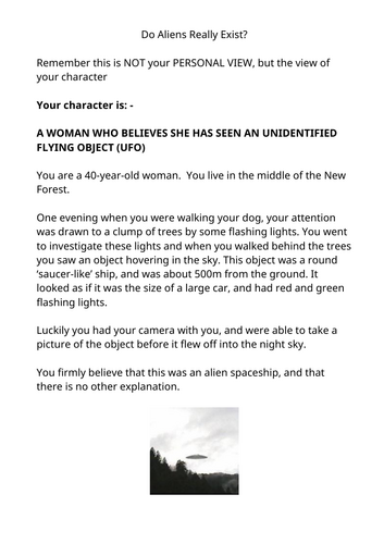 Debate - Do Aliens Exist? (Increasing Oracy and Literacy in Science)