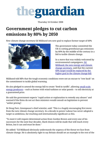Energy Resource Debate (Oracy / Literacy)