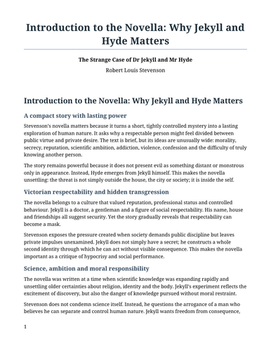 The Strange Case of Dr Jekyll and Mr Hyde – Why Jekyll and Hyde Matters
