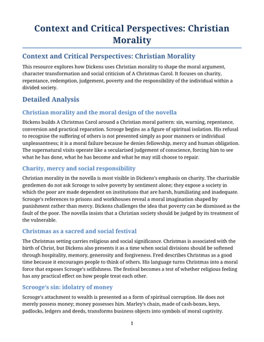 A Christmas Carol – Christian Morality