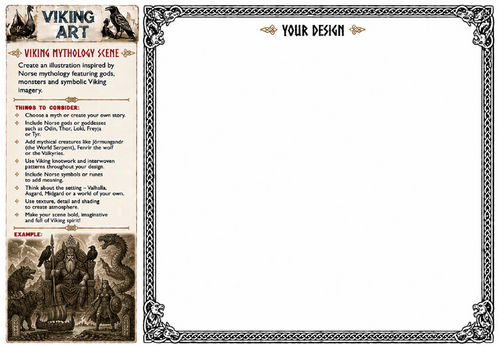Tree of Life Art Worksheet | Yggdrasil Viking Art Activity | KS2 KS3 Norse Mythology Drawing Lesson
