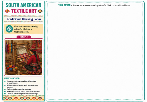 Traditional Weaving Loom | South American Textile Art Worksheet
