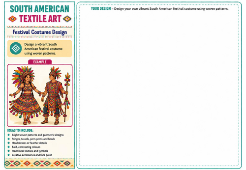 Festival Costume Design | South American Textile Art Worksheet