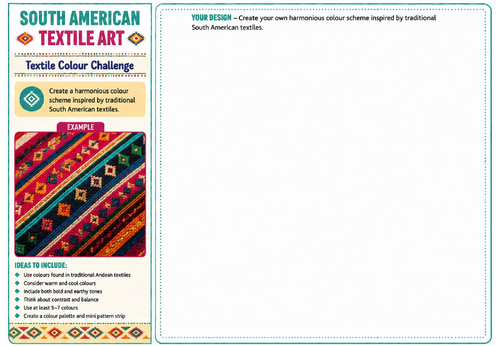 Textile Colour Challenge | South American Textile Art Worksheet