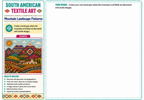 Mountain Landscape Patterns | South American Textile Art Worksheet