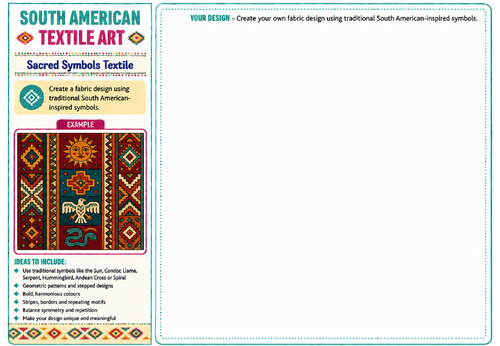 Sacred Symbols Textile | South American Textile Art Worksheet