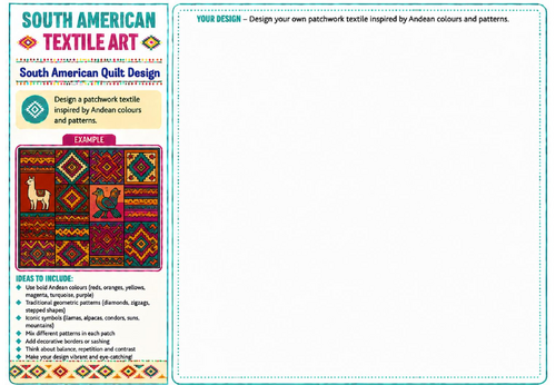 South American Quilt Design | South American Textile Art Worksheet