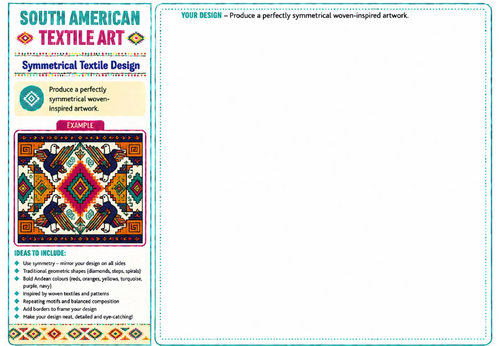 Symmetrical Textile Design | South American Textile Art Worksheet