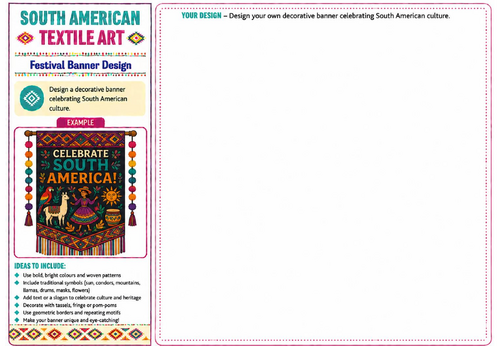 Festival Banner Design | South American Textile Art Worksheet