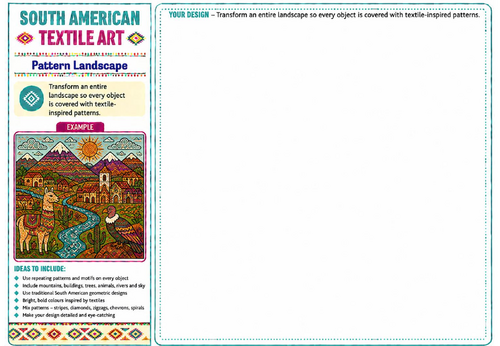 Pattern Landscape | South American Textile Art Worksheet