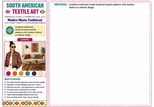 Modern Meets Traditional | South American Textile Art Worksheet