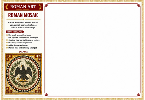 Roman Mosaic Worksheet | Roman Art | Ancient Rome Mosaic Design Activity | KS2 KS3 Art