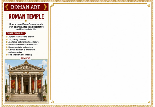 Roman Temple Worksheet | Roman Art | Ancient Rome Architecture Drawing Activity | KS2 KS3