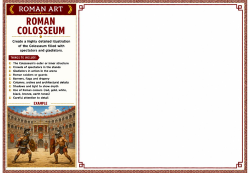Roman Colosseum Worksheet | Roman Art | Ancient Rome Architecture Drawing Activity | KS2 KS3