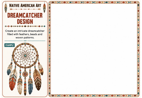 Dreamcatcher Design Worksheet | Native American Art | KS2 KS3 Printable Art Activity