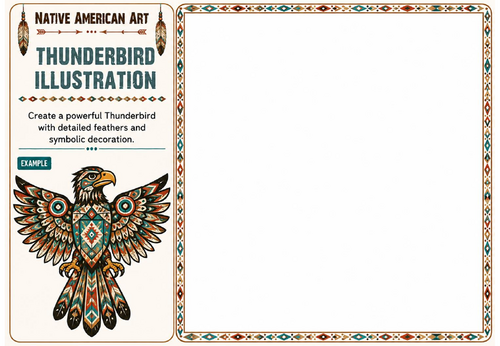 Thunderbird Illustration Worksheet | Native American Art | KS2 KS3 Printable Art Lesson