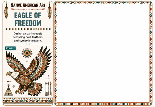 Eagle of Freedom Worksheet | Native American Art | KS2 KS3 Bird Drawing Activity