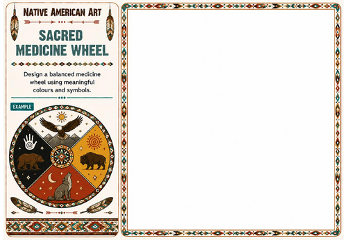 Sacred Medicine Wheel Worksheet | Native American Art | KS2 KS3 Symbolism Art Activity